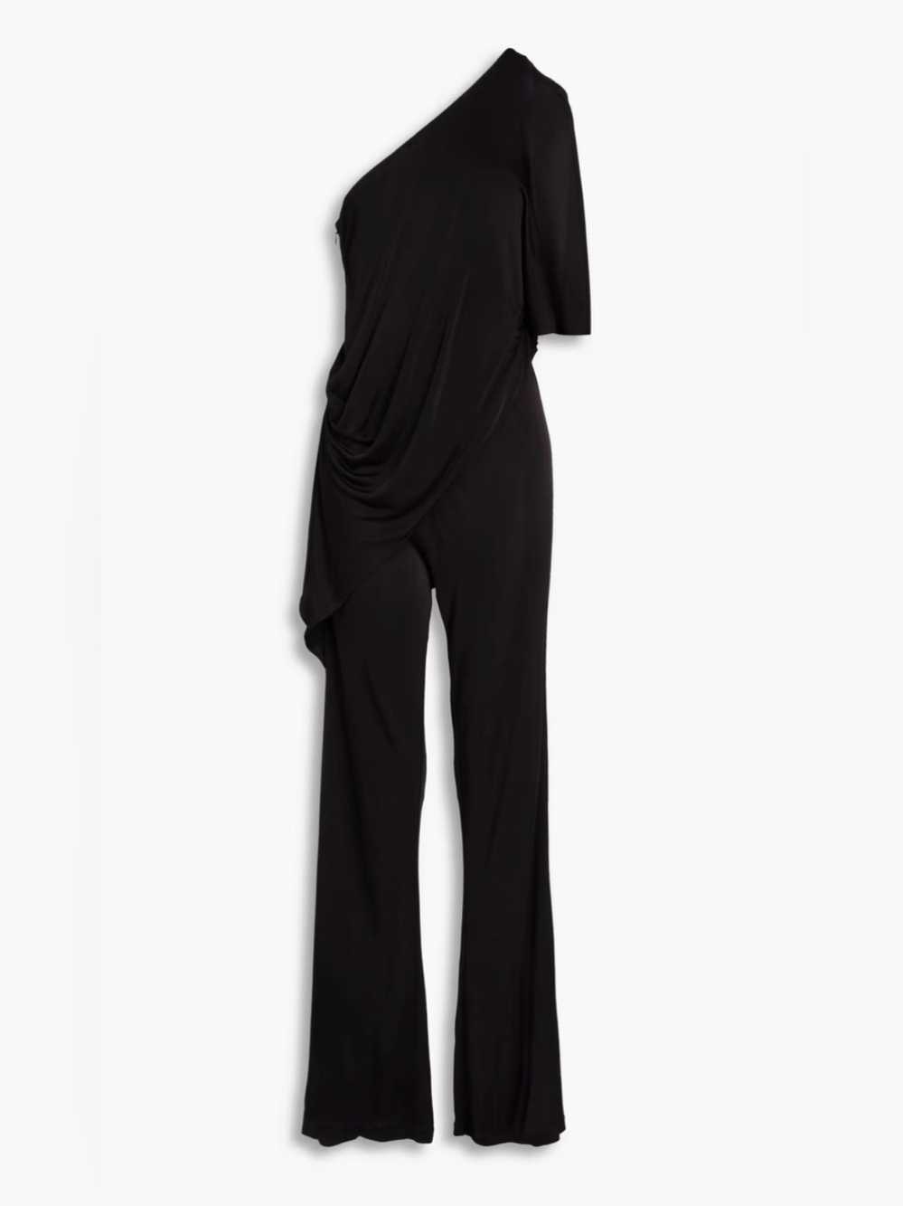 Diane Von Furstenberg Black Talia One Shoulder Jersey Jumpsuit. Sz Small - Picture 2 of 11